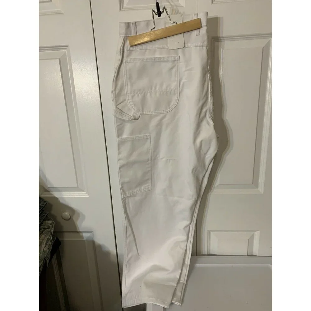 New Dickies Carpenter Painters Pant Jeans White Men 44 X 30 Relaxed Fit Straight